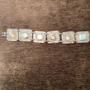 Elegant Silver Bracelet with White Accents